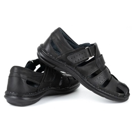 Olivier Sandale negre pentru bărbați 467 negru 4