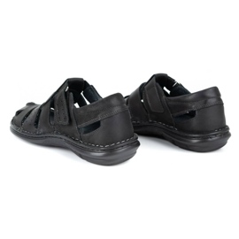 Olivier Sandale negre pentru bărbați 467 negru 5