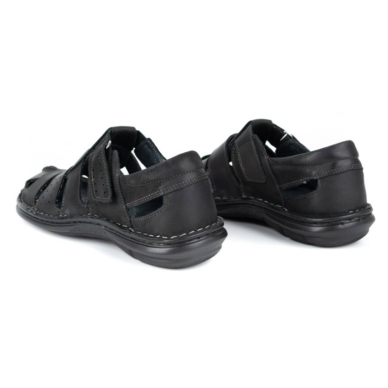 Olivier Sandale negre pentru bărbați 467 negru 5