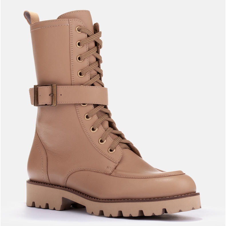 Marco Shoes Cizme din piele integrală bej 1