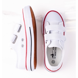 Adidași cu velcro pentru copii Vico alb 1