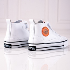 Tenisi inalti pentru copii Shelovet din piele ecologica in culoarea alba 2