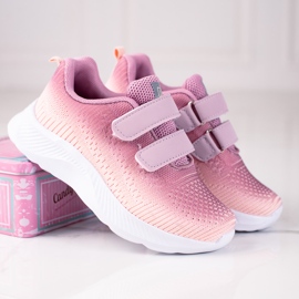 Pantofi sport Shelovet bicolore cu Velcro pentru copii violet multicolor 1