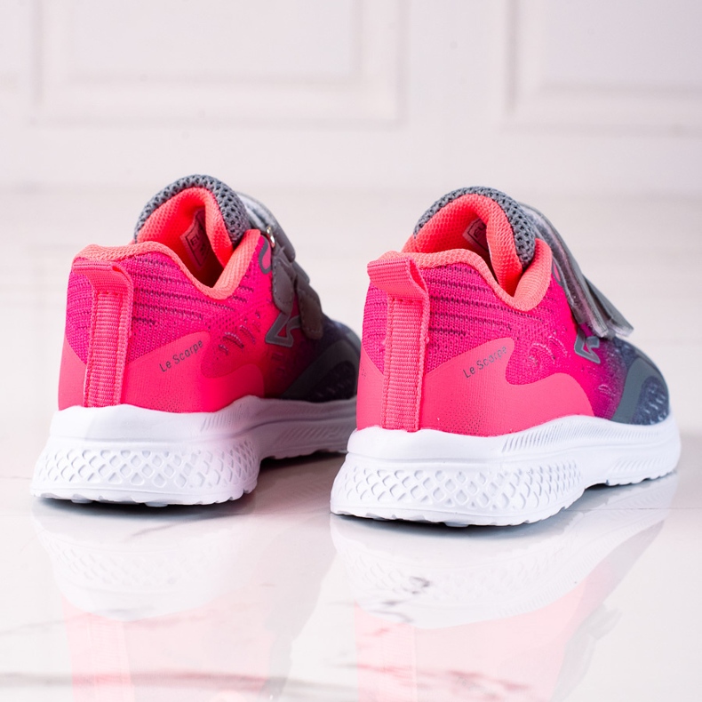Pantofi sport pentru copii Shelovet cu inchidere velcro roz si gri 1