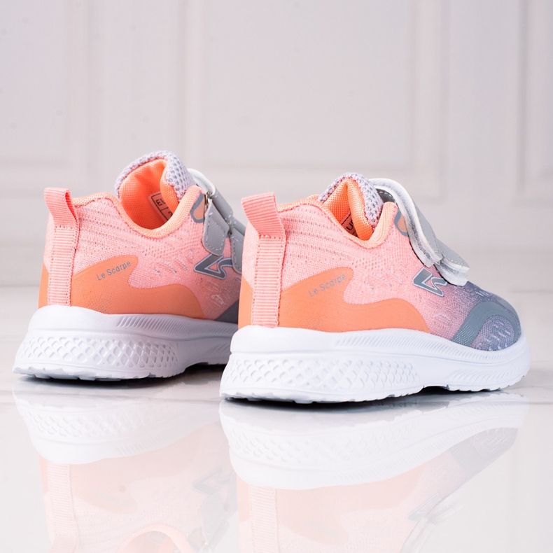 Pantofi sport pentru copii Shelovet cu inchidere Velcro gri portocaliu portocale 1