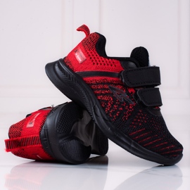 Adidași pentru băieți Shelovet din material roșu și negru 1