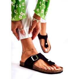 FB1 Papuci De Damă Cu Cataramă Neagră Elina negru 3 FB1 Papuci De Damă Cu Cataramă Neagră Elina negru 3