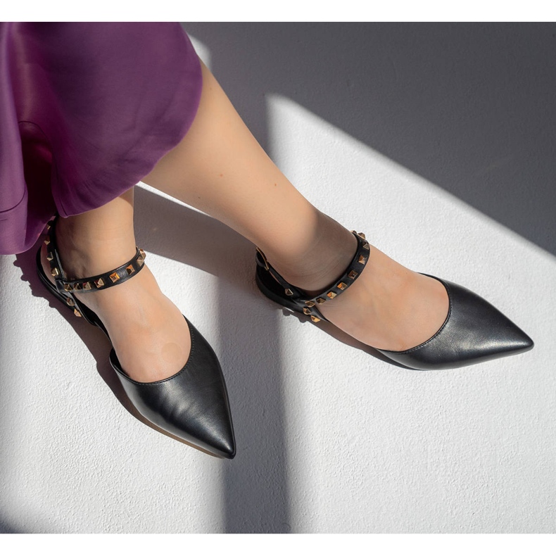 Marco Shoes Sandale negre cu crampoane negru 1