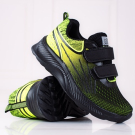 Adidasi pentru baieti Shelovet cu dublu velcro negru si galben 1