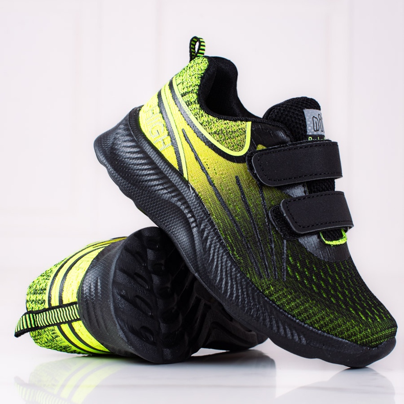 Adidasi pentru baieti Shelovet cu dublu velcro negru si galben 1