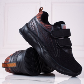 Tenisi Shelovet pentru baieti cu velcro dublu negru 1
