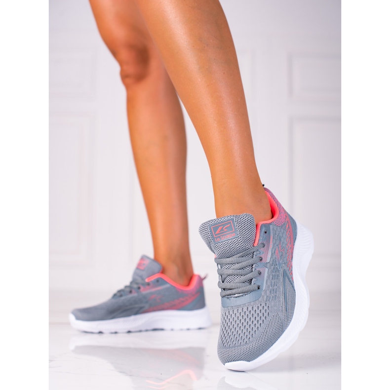 SHELOVET Pantofi Sport Cu șireturi Gri Deschis Cu Talpă Albă 1