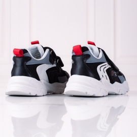 Adidasi Shelovet pentru baieti cu talpa groasa neagra negru 1