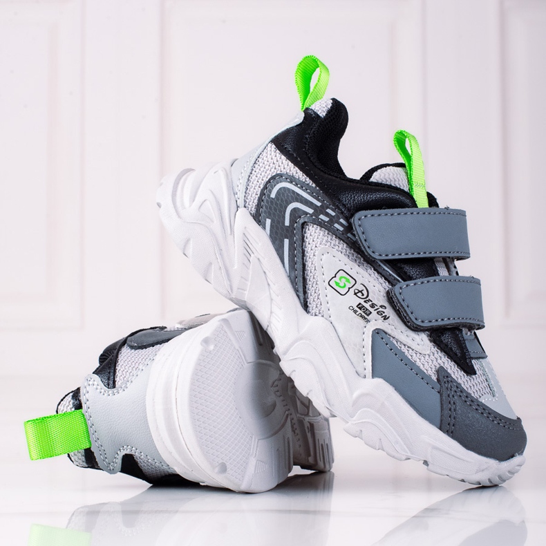 Adidasi pentru baieti Shelovet cu talpa groasa, gri deschis 1