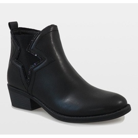 Kayla Shoes Cizme izolate negre cu o stea 6307-1 negru 1