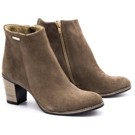 Olivier Cizme de piele pentru femei izolate cu tocuri înalte de pământ maro 5