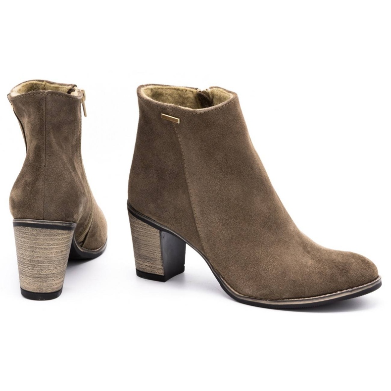 Olivier Cizme de piele pentru femei izolate cu tocuri înalte de pământ maro 7