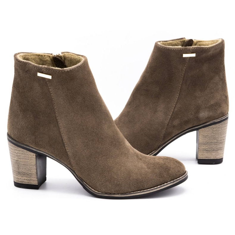 Olivier Cizme de piele pentru femei izolate cu tocuri înalte de pământ maro 8