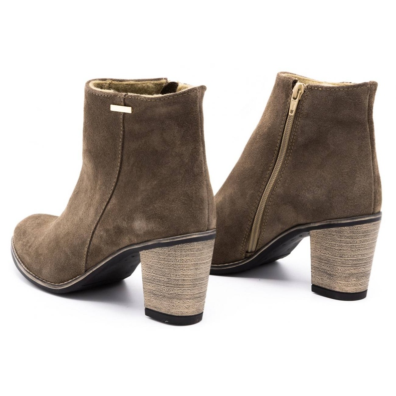 Olivier Cizme de piele pentru femei izolate cu tocuri înalte de pământ maro 9