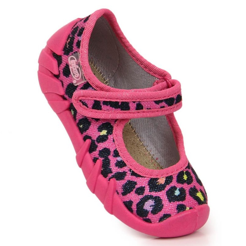 Befado Jr BEF1G papuci velcro leopard roz 1