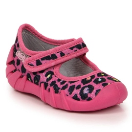 Befado Jr BEF1G papuci velcro leopard roz 2