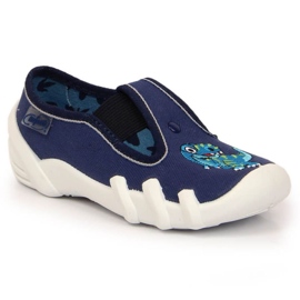 Papuci cu bandă elastică cu un slip de dinozaur pe Befado Jr BEF12C bleumarin albastru marin 2