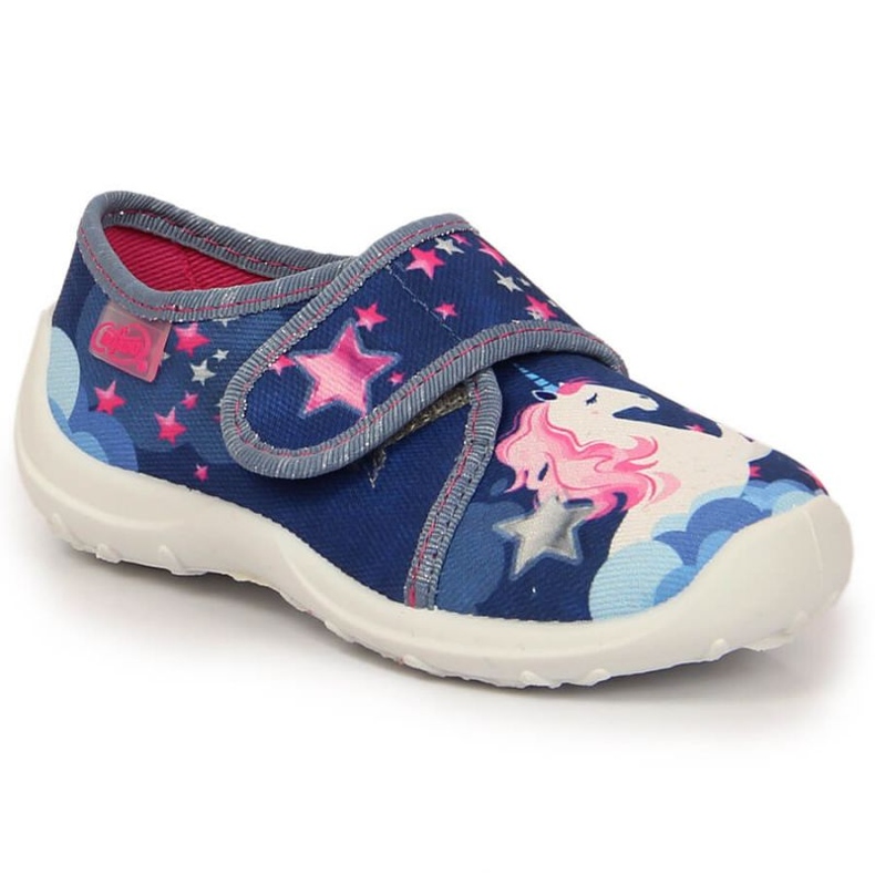 Papuci cu velcro cu un unicorn Befado Jr BEF35A bleumarin albastru marin 2