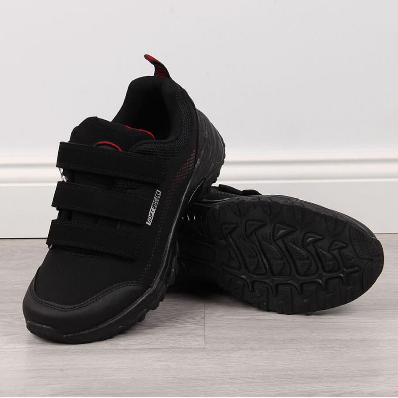American Club W AM838A Pantofi de trekking cu velcro negru-rosu 1