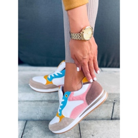 Pantofi sport de damă Pokki Khaki alb kaki roz galben 1