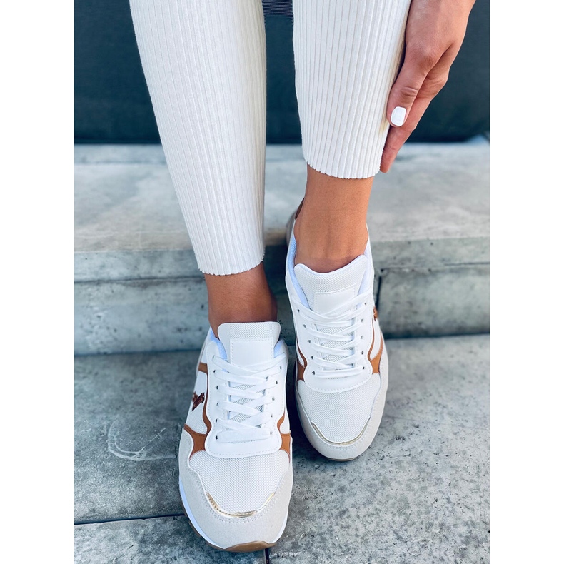 Pantofi sport dama Furlo Camel bej alb maro 1