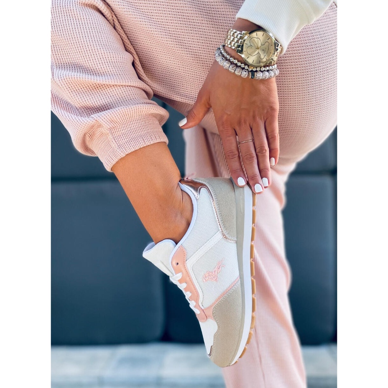 Pantofi sport dama Furlo Pink bej alb roz 1