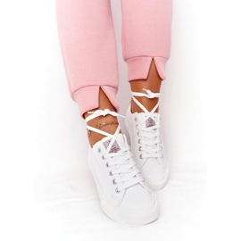 Big Star Adidași pentru femei din piele ecologică Cross Jeans HH2R4001C Alb 5