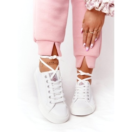 Big Star Adidași pentru femei din piele ecologică Cross Jeans HH2R4001C Alb 3