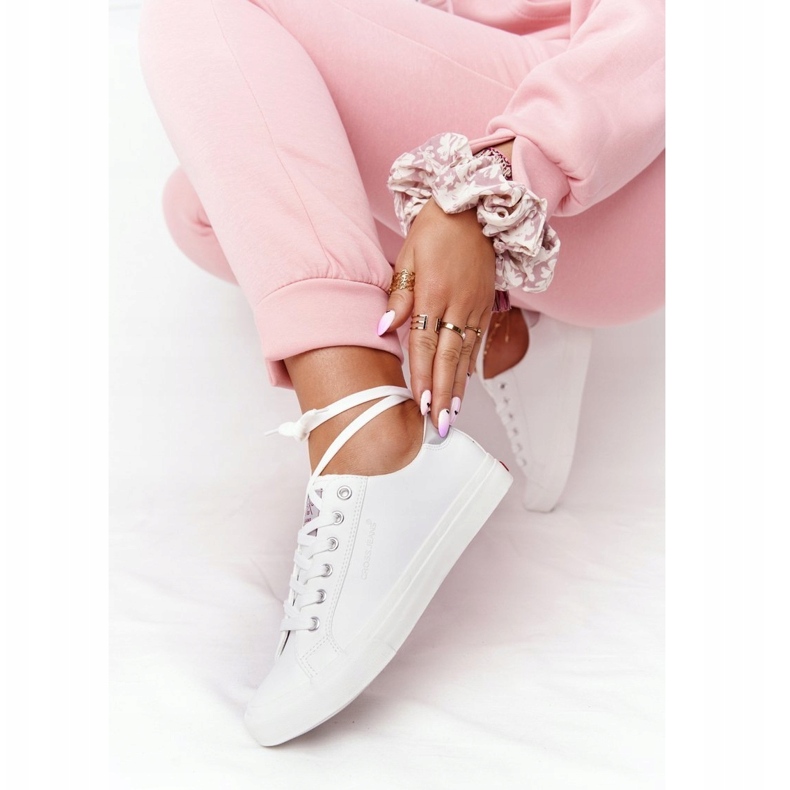 Big Star Adidași pentru femei din piele ecologică Cross Jeans HH2R4001C Alb 2