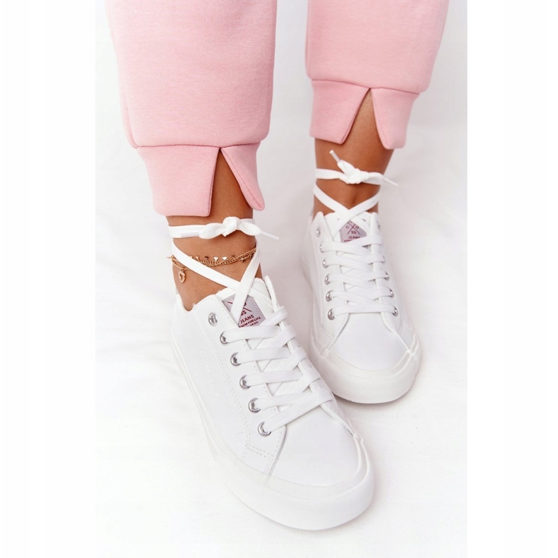 Big Star Adidași pentru femei din piele ecologică Cross Jeans HH2R4001C Alb 1