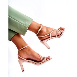 WS1 Sandale Clasice Lăcuite Pe Tocuri Înalte Milani Bej 6