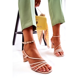 WS1 Sandale Clasice Lăcuite Pe Tocuri Înalte Milani Bej 5