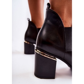 Cizme din piele pe toc inalt Laura Messi 2506 negru 1