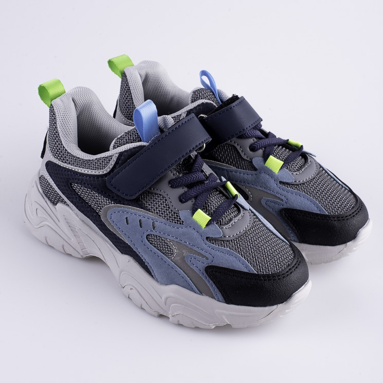 Adidași pentru băieți Shelovet pe o platformă albastră groasă albastru marin albastru multicolor 1