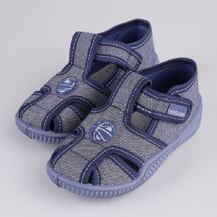 Papuci baieti broderie Viggami Daniel gri 1