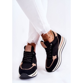 PS1 Pantofi sport de piele intoarsa de dama negru si bej Elisse 2