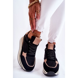 PS1 Pantofi sport de piele intoarsa de dama negru si bej Elisse 1