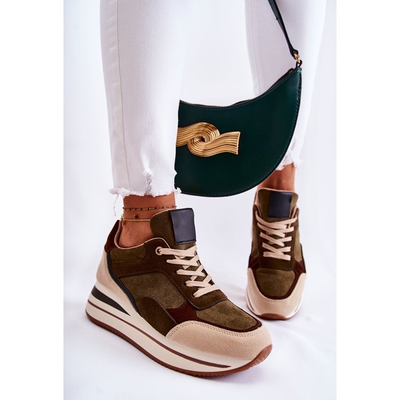 PS1 Pantofi sport damă din piele intoarsa verde-bej Elisse 1 PS1 Pantofi sport damă din piele intoarsa verde-bej Elisse 1