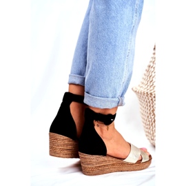 Sandale de damă Piele Maciejka Piele de căprioară Negru 04565-25 de aur 4