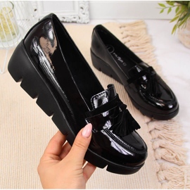 Pantofi de dama din piele lacuita neagra Filippo negru 2