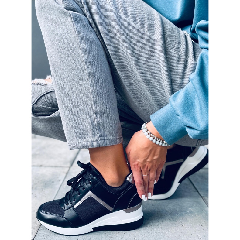 Tenisi Wisto Black wedge negru 1