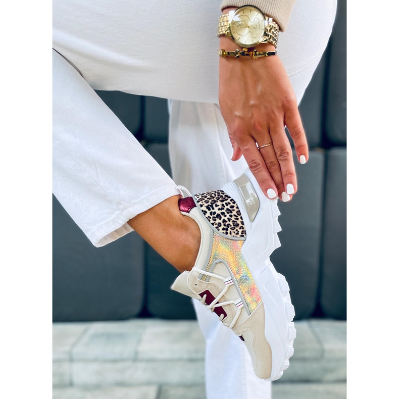 Antrenori Ebba Gold bej roșu multicolor de aur 1