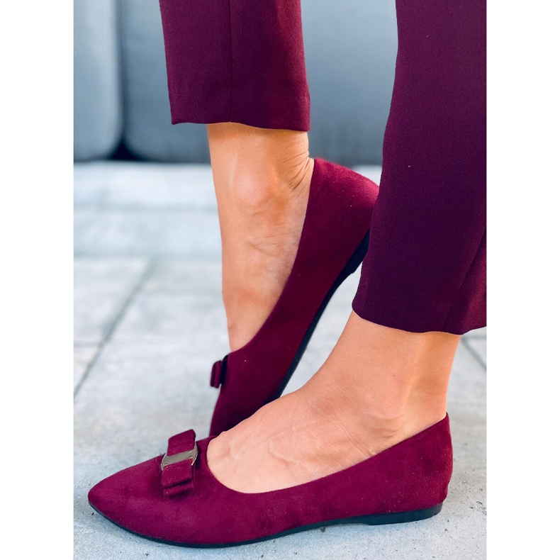 Balerini dama Janya Wine Red roșu multicolor 1