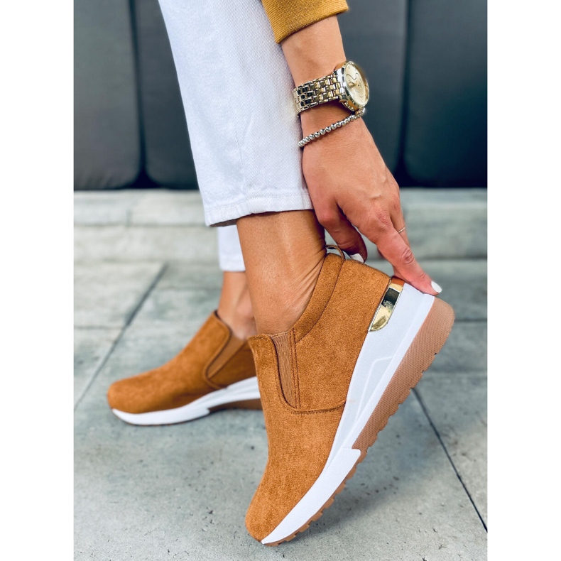 Pantofi cu pană Biflo Camel maro 1
