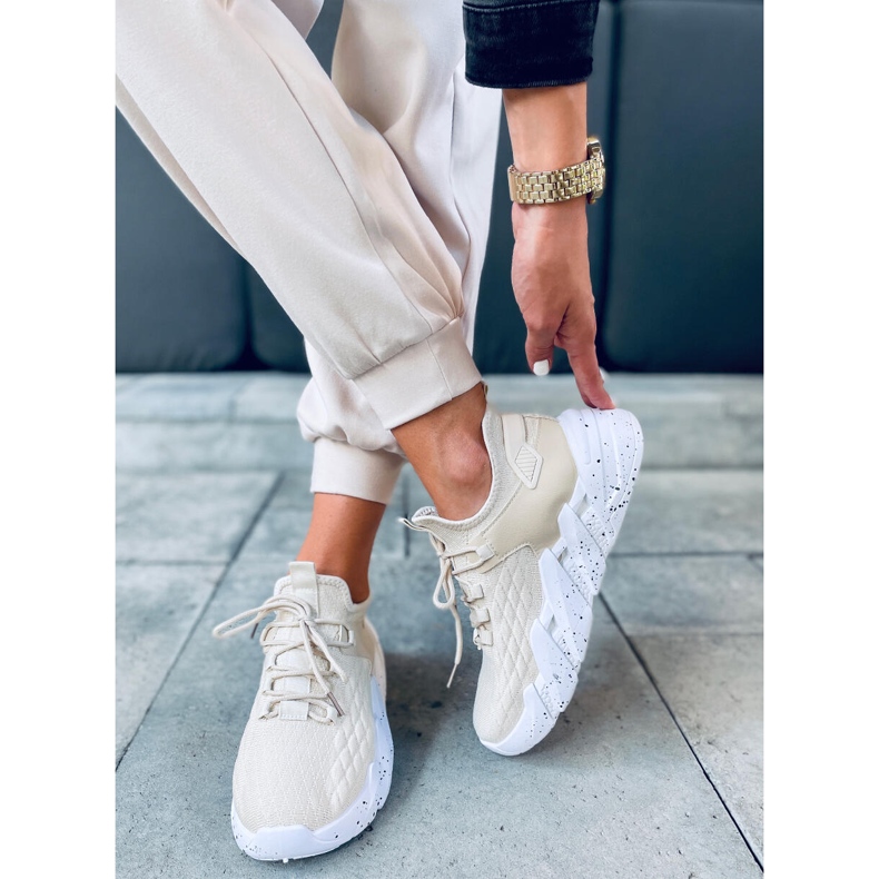 Pantofi sport cu șosete Indu Beige bej 1 Pantofi sport cu șosete Indu Beige bej 1